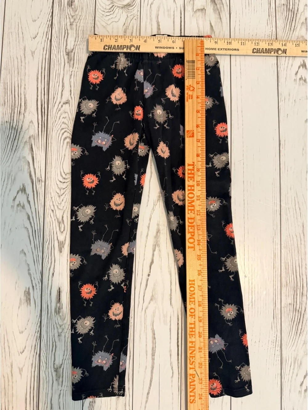 GAP Kids S (6-7) Black Monster Print Cotton Leggings